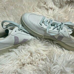 Veja White and Light Green Women's Sneakers